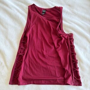 Victoria's Secret Burgundy Lace-Up Tank Top